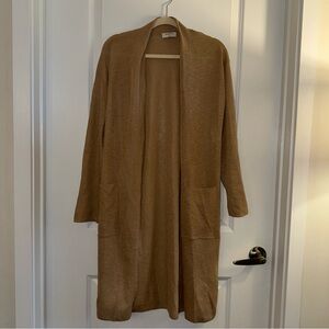 Babaton Tan Open-Front Cardigan Sweater